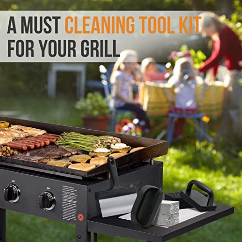 Griddle Cleaning Kit For Blackstone, Flat Top Grill Cleaning Kit With Grill Stone, Griddle Scraper & Griddle Brush Easy To Remove Stain #TOP6