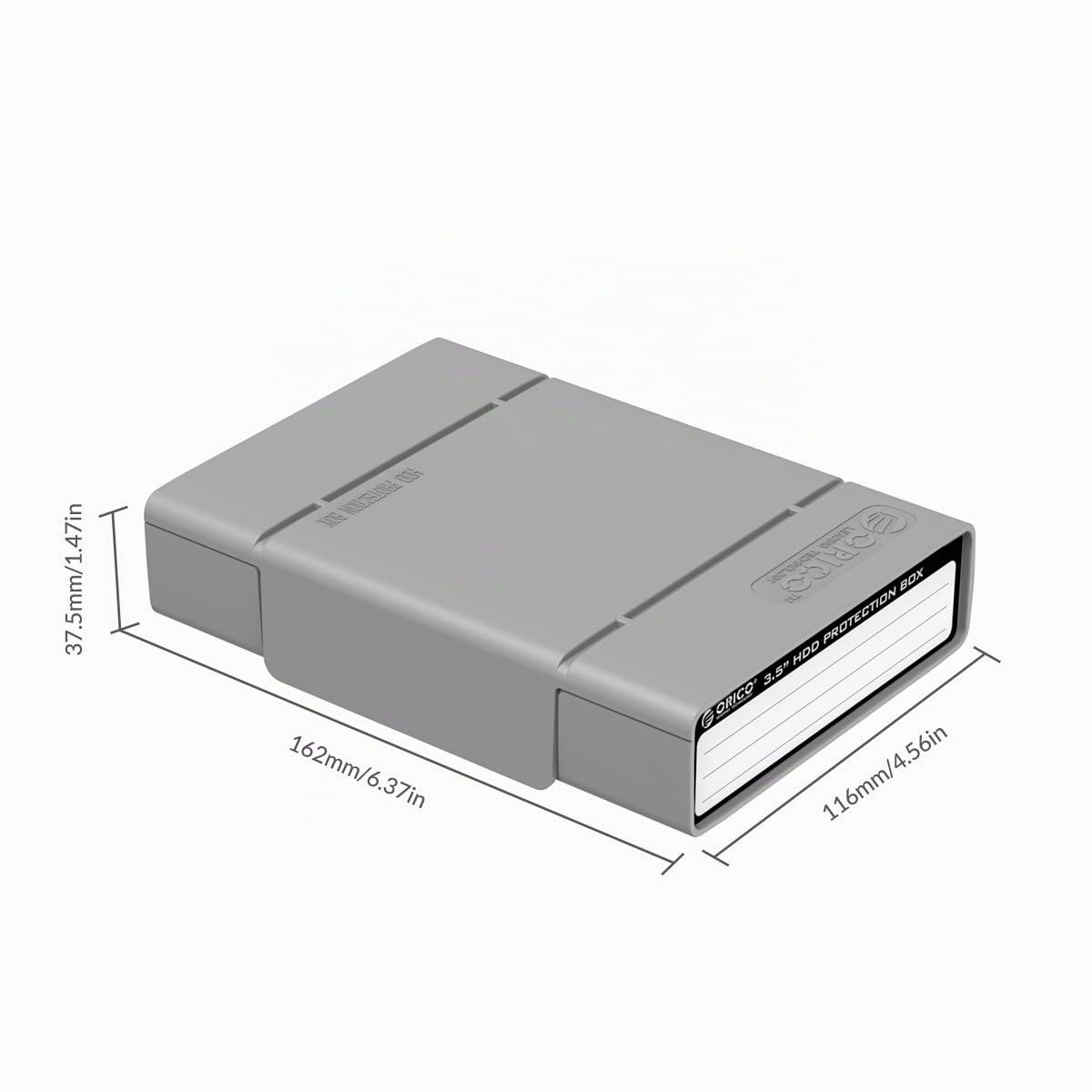 Caja Protectora ORICO 3,5 Pulgadas Antiestática/Antigolpes/Antipolvo para HDD, 5 Unidades Gris-PHP35