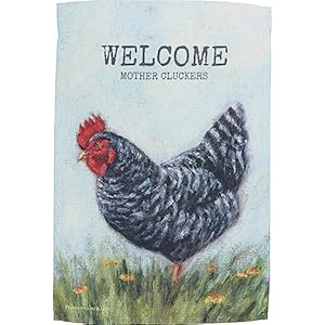 Primitives by Kathy Decorative Garden Flag - Welcome Cluckers Primitives by Kathy Decorative Garden Flag Welcome Cluckers