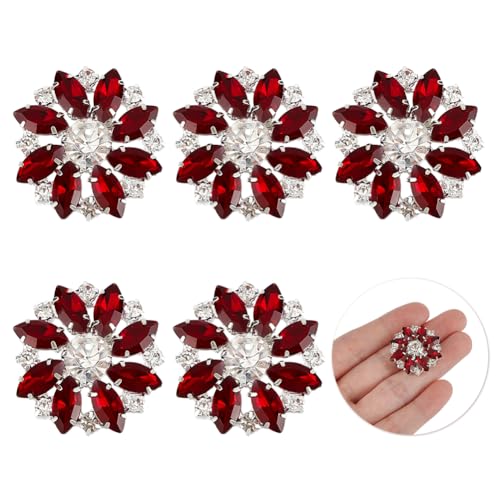 FINGERINSPIRE 10Pcs Bouton à Tige En Strass En Forme De Fleur