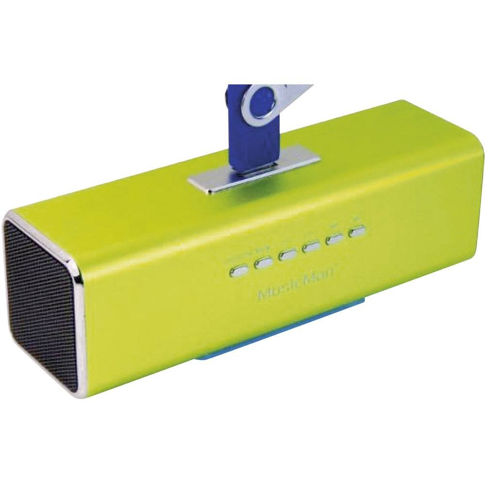Technaxx Przenośny głośnik stereo MusicMan, akumulator 600 mAh, radio FM, USB, zielony
