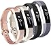 Tobfit 4 Pack Bands Compatible with Fitbit Alta / Alta HR Bands, Soft Sport Silicone Replacement Wristbands for Women Men (Small, Black/Champagne Gold/Rose Gold/Gray)