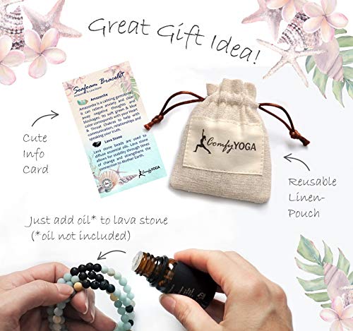 Comfy Yoga - Essential Oil Bracelet - Aromatherapy Bracelet - Lava Stone Bracelet or Necklace - Handmade Yoga Jewelry - Oil Diffuser Wrap Bracelet - Gift for Women2