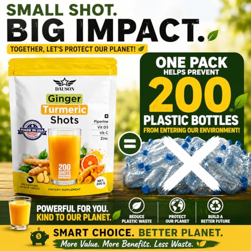 Image of Ginger Shots | Daily Wellness Ginger Turmeric Blend with Piperine, Zinc & Vitamins | Supports Immunity, Gut Health & Daily Vitality - 200g - Made in USA