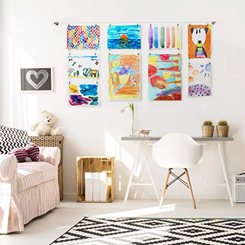 Picture Hanging Wire With Clips | Art Hanger For Kids | Hang Childrens Artwork | Art Hanging Kit | Photo Cable System Hanger Line Metal // by Willow And Eva