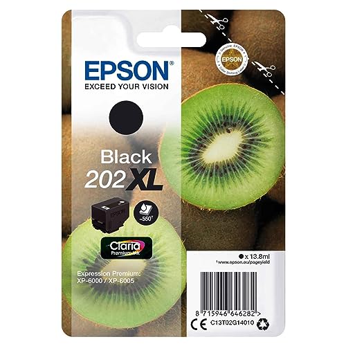 Epson Kiwi Singlepack Black 202Xl Claria Premium Ink Cartuccia Di Inchiostro Per Stampante A Getto D'Inchiostro, Nero