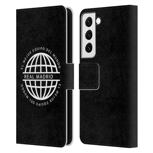 Étui portefeuille Real Madrid CF Samsung Galaxy S22 5G - Coque cuir clapet rabat rigide blanc