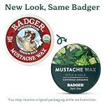 Badger Mustache Wax, Medium Hold, Light Masculine Scent, Easy to Apply, Certified Organic Versatile Moustache & Beard Wax, .75 oz Tin, 2-Pack - Image 3