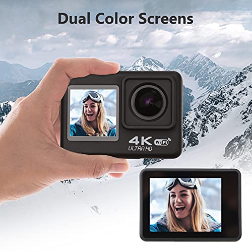 Domary 4K60FPS Ultra High Definition WiFi Action Camera Dual Screen 170 ° Grande angular 30 metros à