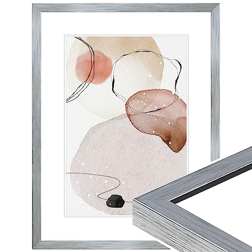 Wandstyle Marco De Fotos De Plata 30x45 Cm De Madera En Estilo Moderno Para Colgar, Marco Para Carteles Made In Germany - H950 Wandstyle Marco De Fotos De Plata 30x45 Cm De Madera En Estilo Moderno Para Colgar, Marco Para Carteles Made In Germany - H950