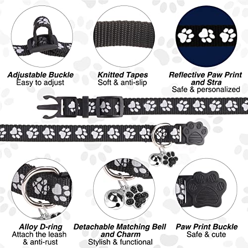 Dillybud Reflective Cat Collars Breakaway For Big Cats/Adult Cats Boys And Girls With Bell And Charm, 3/5" Width Safety Buckle Nylon Kitten Collar, 2 Pack Adjustable Soft Cute Pet Collar For Summer #TOP1