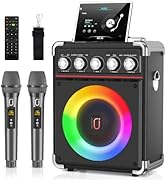 KARAOKE WIRELESS SPEAKER マイク付き Amazon.com: Karaoke Machine with 2 Microphones: HWWR Portable