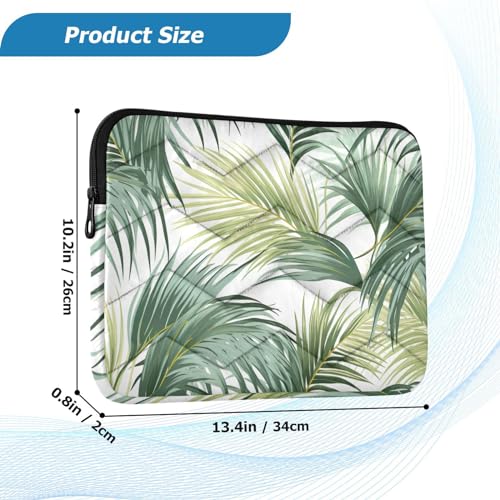 Funda para portátil 13-14 pulgadas con estampado hojas palmera blancas miniatura 3