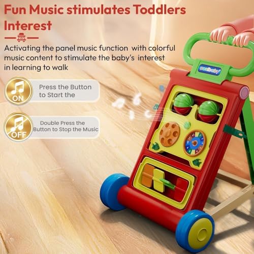 Image of StarAndDaisy Baby Walker /Multipurpose Push Walker for 0-24 Months (Push Walker - Orange)