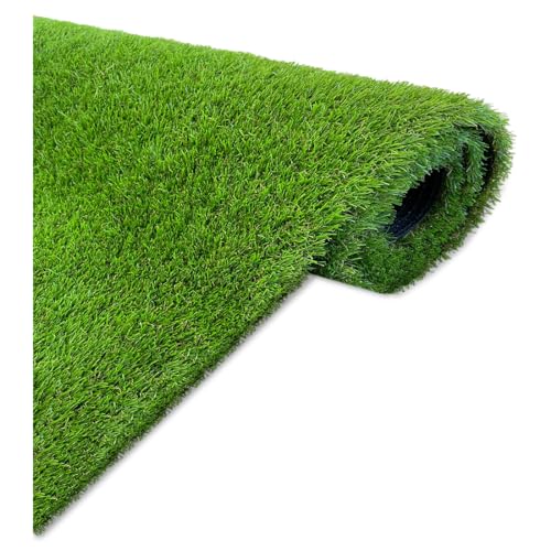 Acomoda Textil – Césped Artificial Alta Densidad para Interior Exterior. Rollo Hierba Sintética con Orificios Drenaje y Fácil Instalación para Jardín, Terraza, Piscina y Patio. (Altura 24mm, 2x2,5m)