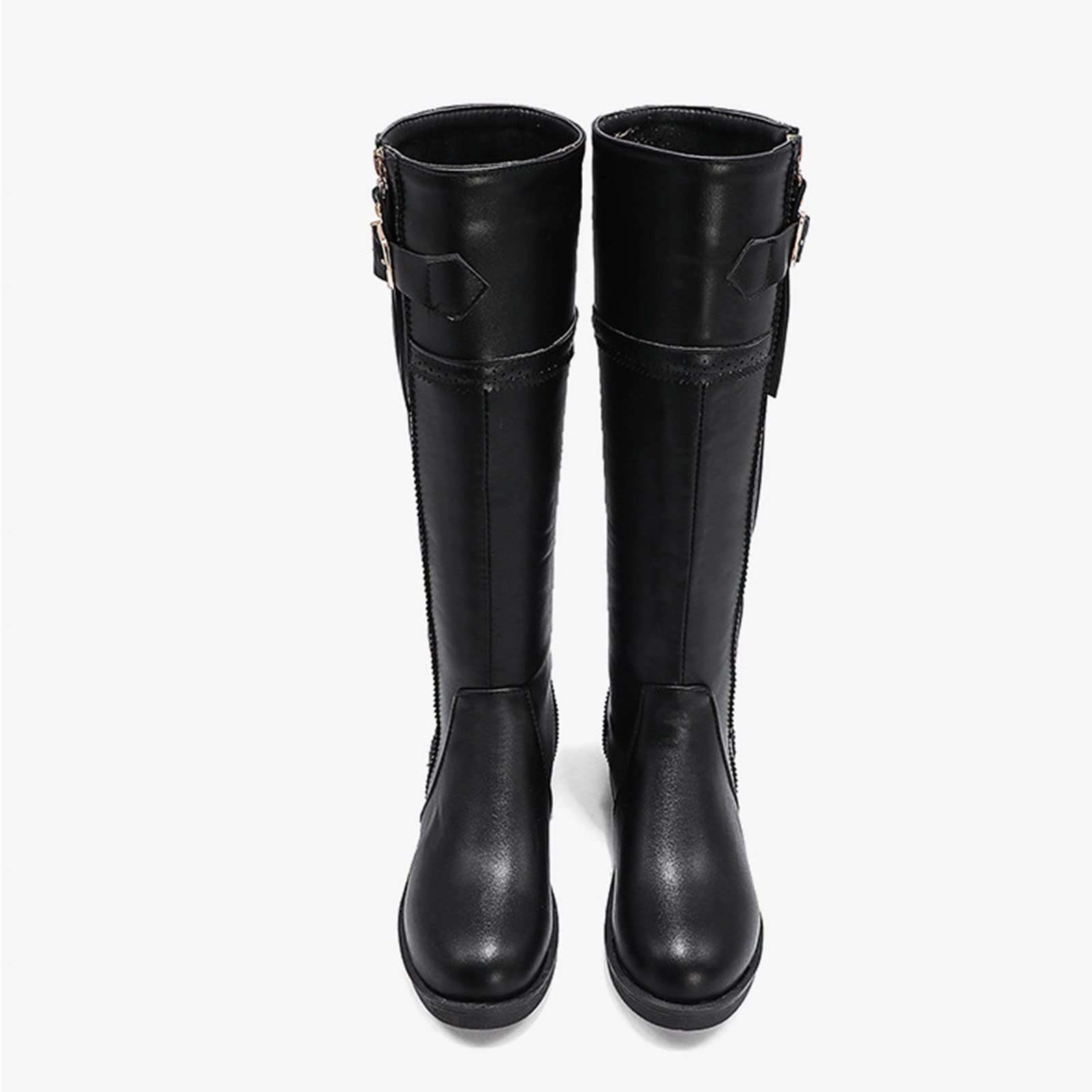 NUSGEAR 2023 Botas altas para Mujer, clásicas Botas por encima de la rodilla Muslo Invierno Elegante Elástico PU Botas de tacón alto Vintage Botas de Jinete Casual Moda Fiesta club Cómoda Zapatos