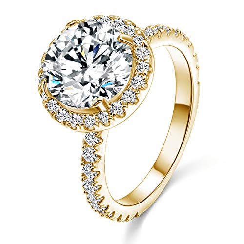 JIANGYUE Classic CZ Bridal Sets Band Ring for Women, Faux Cubic Zirconia Wedding Ring Set Womens