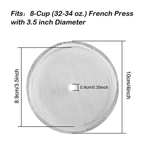 2 Packs French Press Replacement Filters Mesh Screen Perfect For 34 Oz,8 Cup French Press #TOP3