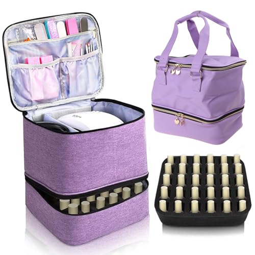Mallette vernis à ongles double poignée pour ranger 30 flacons - 3