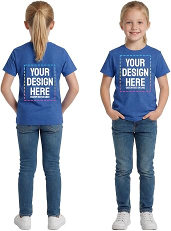 Custom Girls T-Shirt, Personalized Soft Cotton Tee with Your Text or Logo