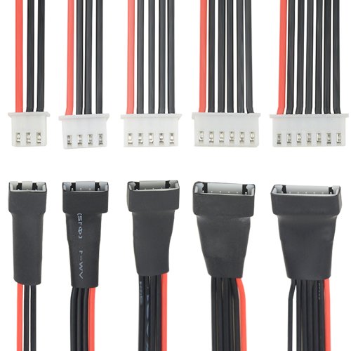 WMYCONGCONG 5 PCS 2S 3S 4S 5S 6S Battery Balance Charger Extension Wire Cable for LiPo Battery Balance Charging200mm, 22AWG