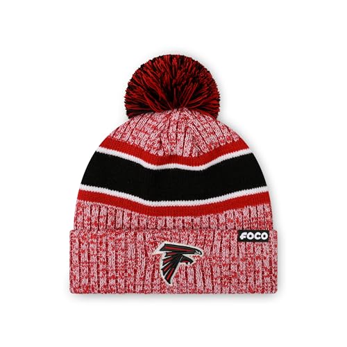 FOCO Atlanta Falcons NFL Logo Heather Stripe Pom...