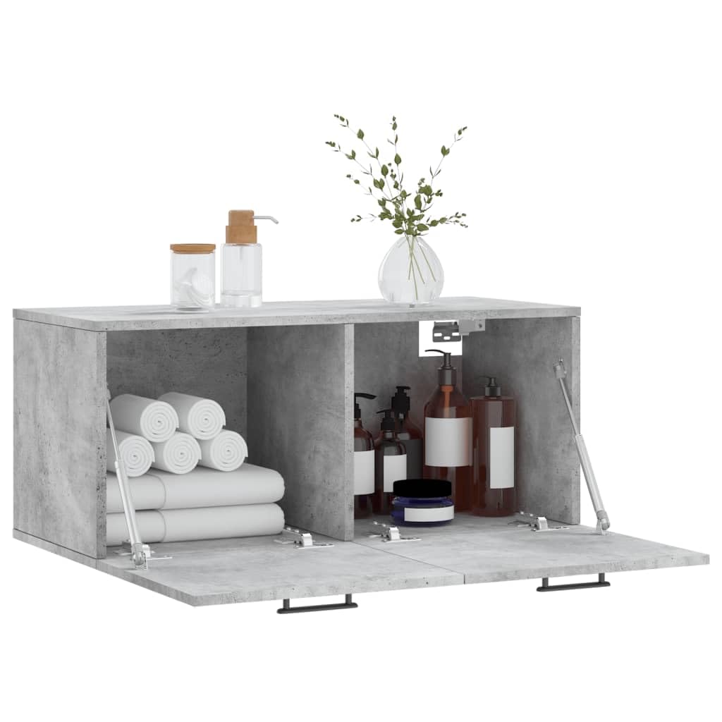 Mobile Sospeso Moderno Bianco Lucido 80x36,5x35 Cm - Madia Per Ingresso, Soggiorno, Bagno, In Legno Multistrato