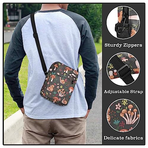 Jhkku Snail Mushroom Small Crossbody Bag For Men Women Mini Messenger Bag Shoulder Handbag With Adjustable Straps #TOP5