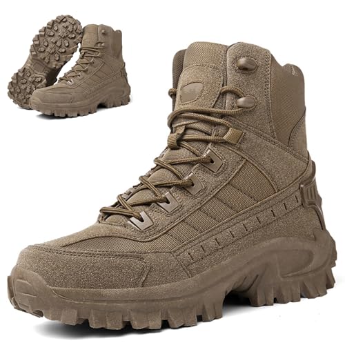 Dallader Men'S Waterproof Walking Shoes, Dallader Men's Waterproof Side Zipper Outdoor Combat Boots