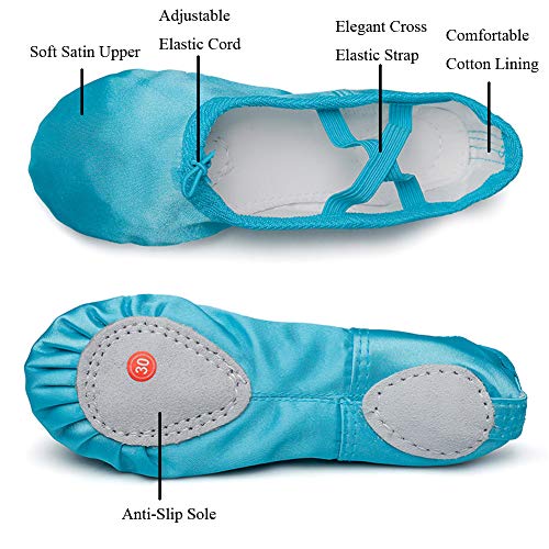 MSMAX Girls Ballet Shoes Satin Performa Dance Slippers for Kids2