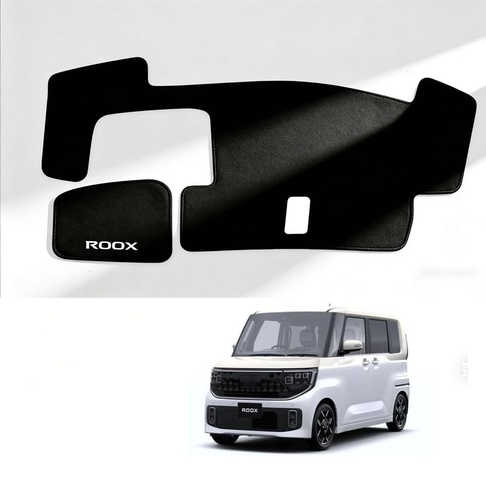 FOR 新型 ルークス ROOX BB1A/BB2A/BB5A/BB6A系 (2025年9月~)ダッシュボードマット ダッシュマット ロゴ付き ポリエステル素材 内装 カスタムパーツ ルークス ダッシュボードマット