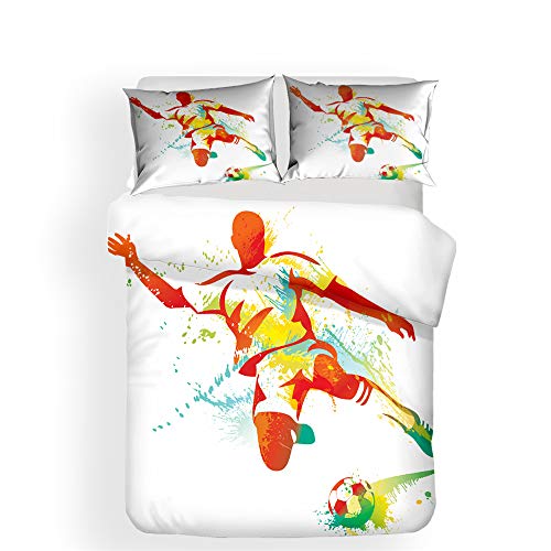 Mateju Parure Copripiumino con 3D Calcio Stampa