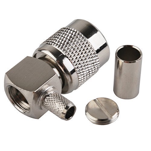 2pcs Rf Coaxial Cable Connector Tnc Male Right Angle Crimp for Rg58 Lmr195 Rg400 Electronics Wiring Ships from USA