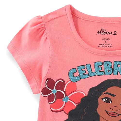 Image of Disney Princess Moana Frozen Birthday Girls T-Shirt for Toddler Big Kids