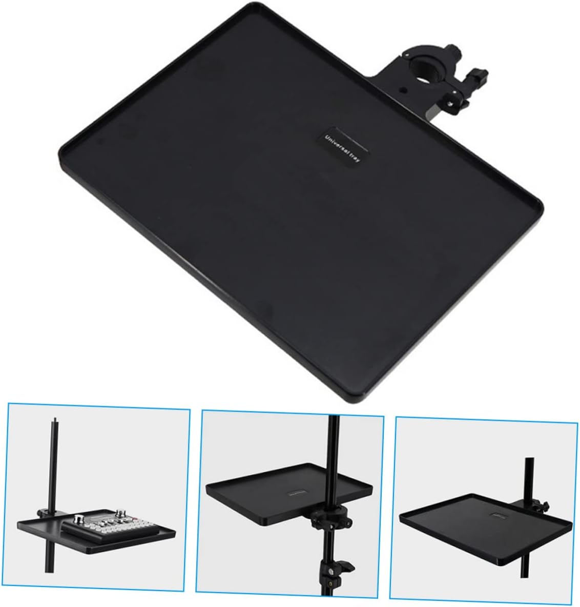 Mikinona Microphone Sound Card Tray Clamp Multi-function Stand for Live Broadcasts and Recording Plastic Storage Shelf for Microphone Accessories and Devices