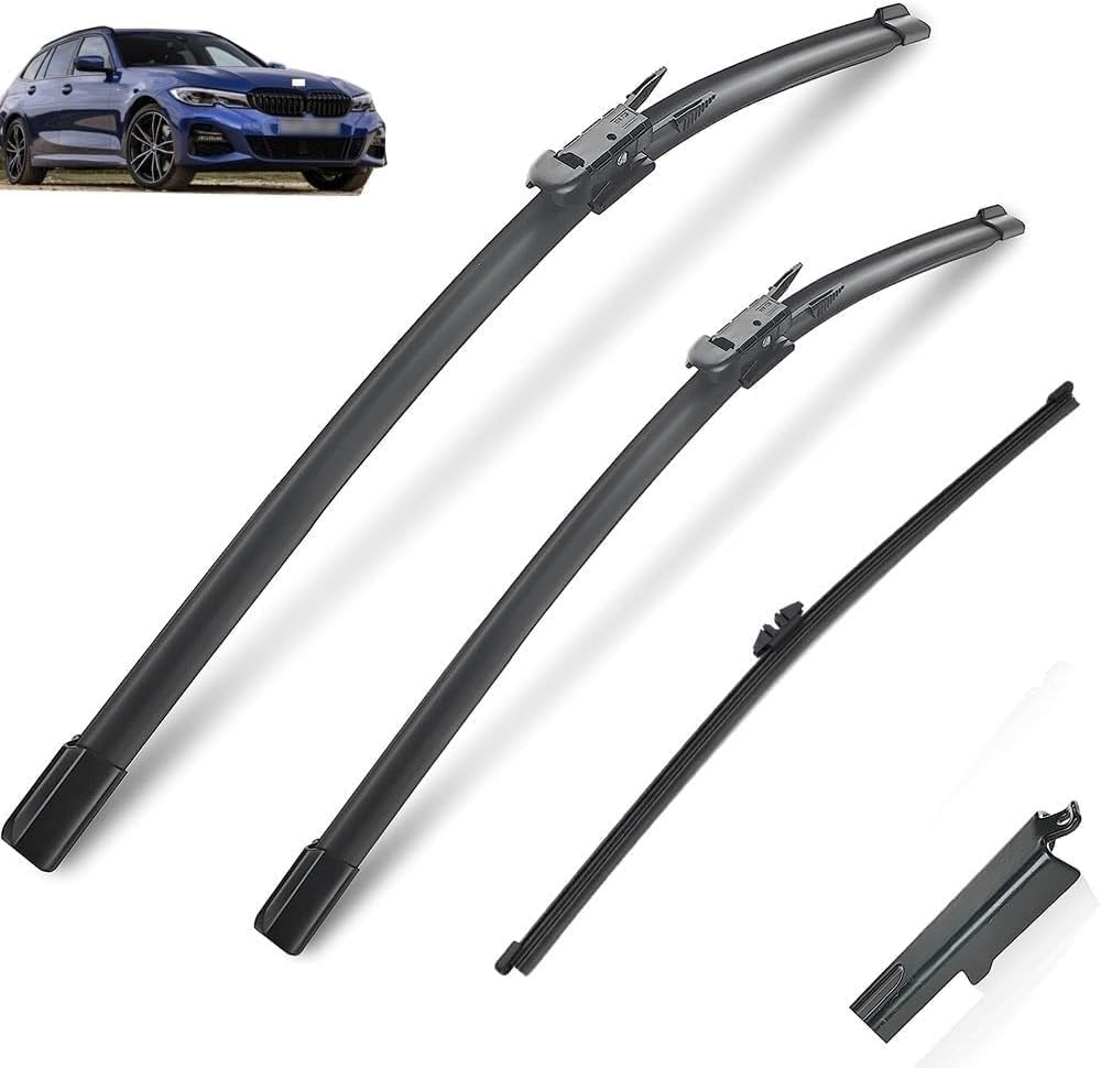 RESKIU Car Front Windshield Wiper Blade Set Replacement for BMW Serie 3 Touring Station Wagon F31 2011-2019, All Season Windscreen Wipers Quiet Easy Installation