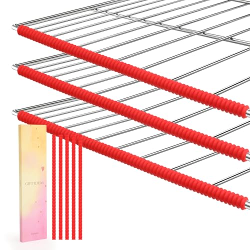 Oven Rack Guards Kitchen Essentials - 5 Pack Heat Resistant Silicone Shields for Electric/Gas/Toaster/Convection Oven Avoid Burns Housewarming Gifts New Home Gifts for Mom Dad Men Women Baker Friend
