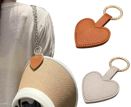 LeTradeJP ハート形 磁気クリップ 帽子ホルダー マグネット式 PU おしゃれ収納 2個セット オシャレ 帽子収納 紛失防止 多機能 財布 旅行用帽子ケース 女性帽子 (グレー+オレンジ)