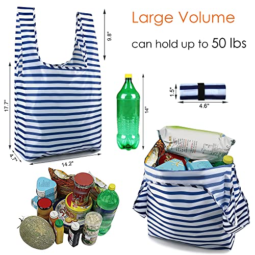 Image of BeeGreen Rolled Up Grocery Bags Reusable Shopping Bags Foldable for Groceries