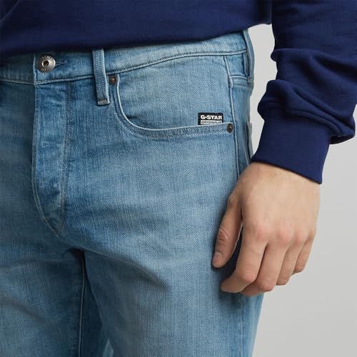 G-Star Raw Men's 3301 Straight-Fit Jean in Vant Stretch Denim, Faded Blue Fjord 51001-d761-g751, 35W x 32L4