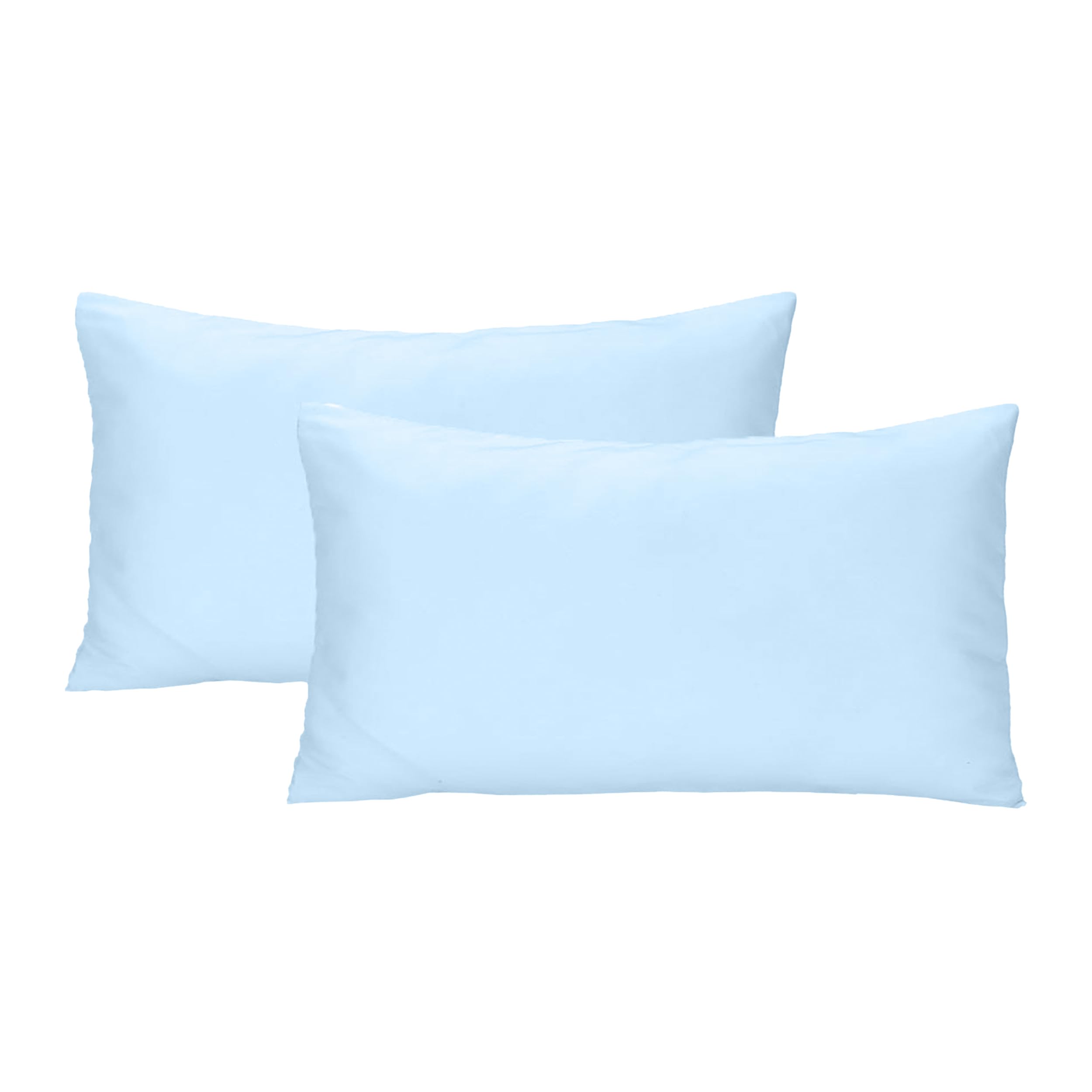 Pack de 2 Fundas de Almohada 40x90 cm - Microfibra 100%, Extra Suaves y Transpirable, Fundas de Cojín con Cierre de Cremallera, Ideal para Decoración del Hogar - Color Azul