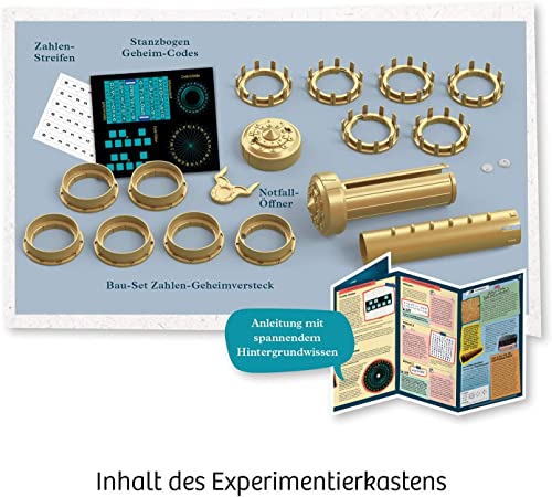 Kosmos 658076 Geheim-Codes, Baue EIN eigenes Zahlen-Geheimversteck, Codes knacken, Nachrichten und Geheimnisse verschlüsseln, Experimentierset für Kinder ab 8-11 Jahre, Kryptex Mitbringsel Geschenke