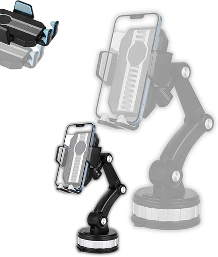 Soporte universal para teléfono de automóvil de 360 con ventosa soporte universal para teléfono celular con brazo telescópico largo compatible con