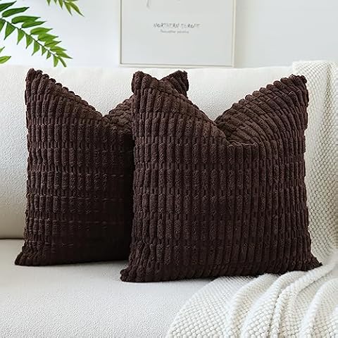 JOTOM Set of 2 Soft Striped Cushion Covers Cover