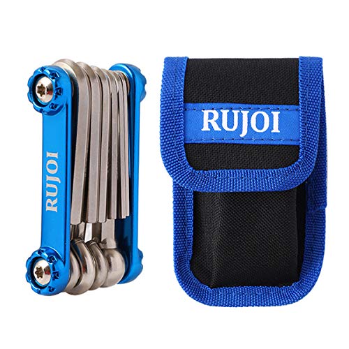 RUJOI Bike 10 Multi Tool Kit,Bike Repair Tool Set with Allen and Torx