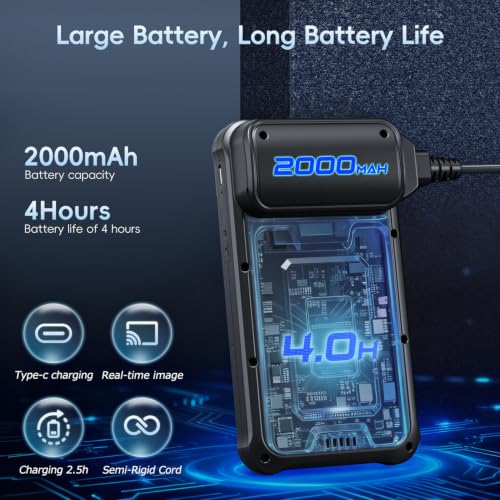 Image of SKYBASIC Industrial Endoscope Borescope Camera with Light, 4.3'' HD Digital Handheld Waterproof Sewer Tools Snake Inspection Camera with 8 LED Lights 16.5FT Semi-Rigid Cable, Gadgets for Men