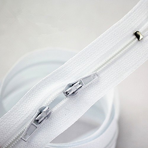 Image of Generic 150cm : 5pcs 150cm Double head white Nylon Zippers Tailor Sewing Tools for Home Textile /sleeping bag /quilt cover long invisible zip