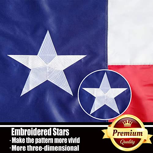 Texas State Flags 3X5 Outdoor Made In Usa- Embroidered Texas Flag Heavy Duty Nylon Durable Uv Protected With Embroidered Stars Sewn Stripes And Brass Grommets Suitable For High Wind #TOP1