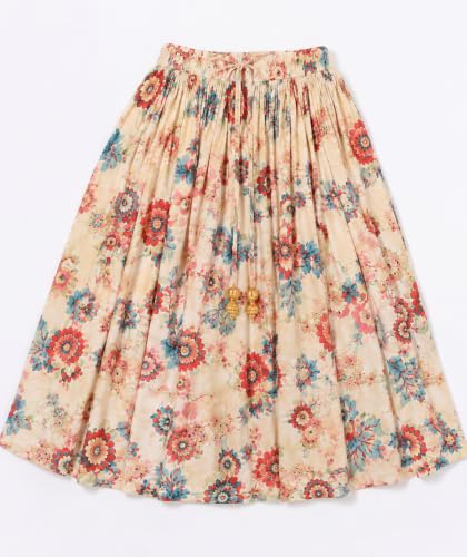 Image of GORLYA Girl's Rayon Printed Traditional Lehenga with Puff Sleeve Designer Choli Set