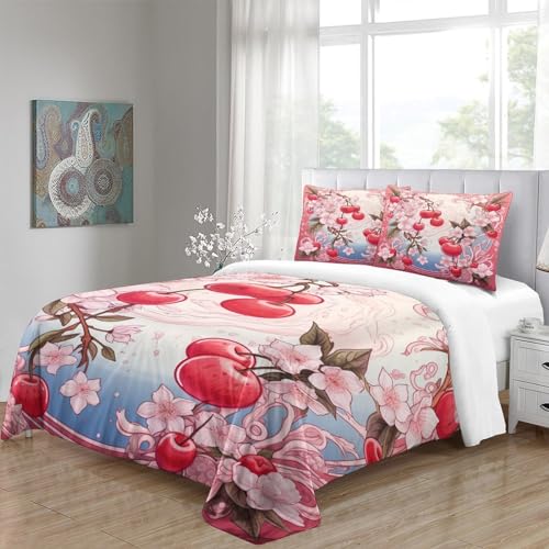 Funda nórdica de sakura 220x240 cm con dos fundas de almohada de microfibra 5